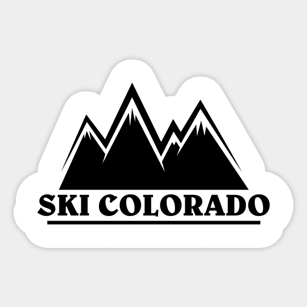 Ski Colorado Mountain Outline Sticker by HolidayShirts